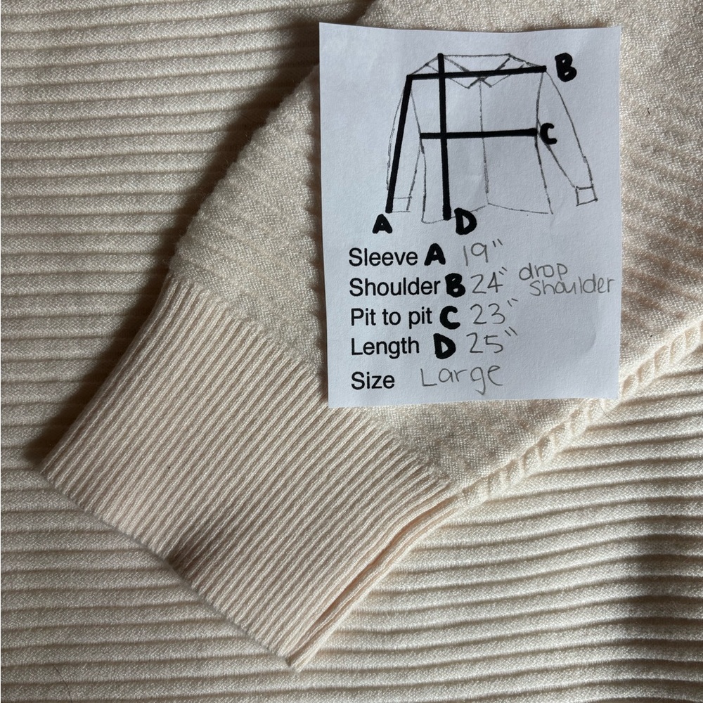 Cream ribbed sweater - Picture 5 of 5